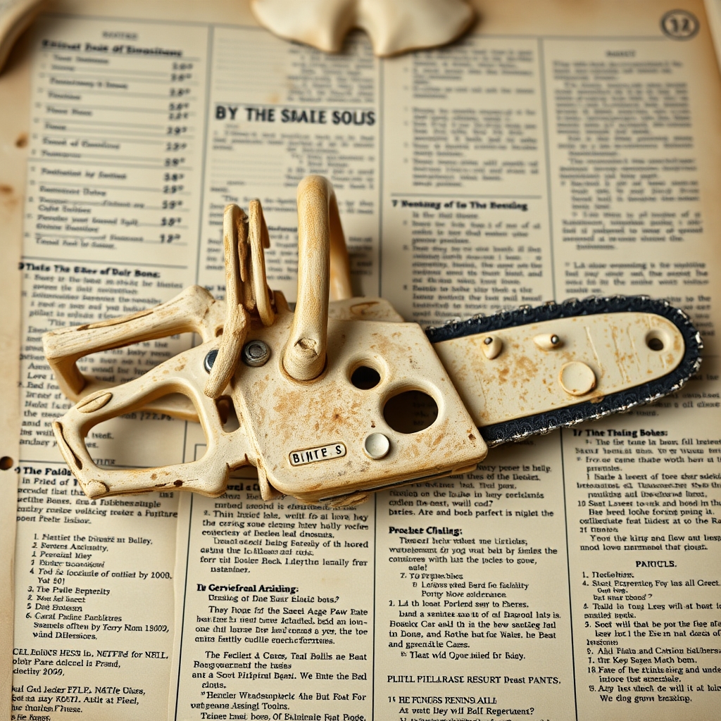 A Chainsaw Made Out Of Dinosaur Bones