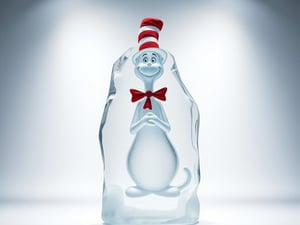 An Ice Sculpture Of The Cat In The Hat