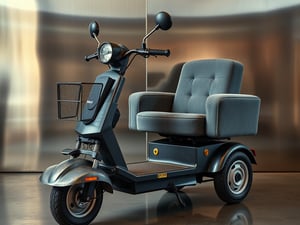 Mobility Scooter That Is Very Wide Because  It Is Made Of A Sectional 3 Piece Couch For The Streets