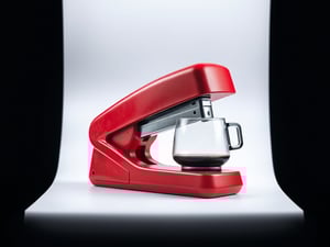Red Stapler With Built In Coffee Maker