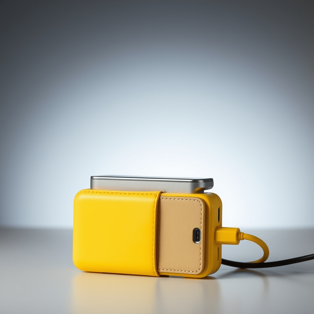 Yellow IPhone Magsafe Charge With Built-In Wallet