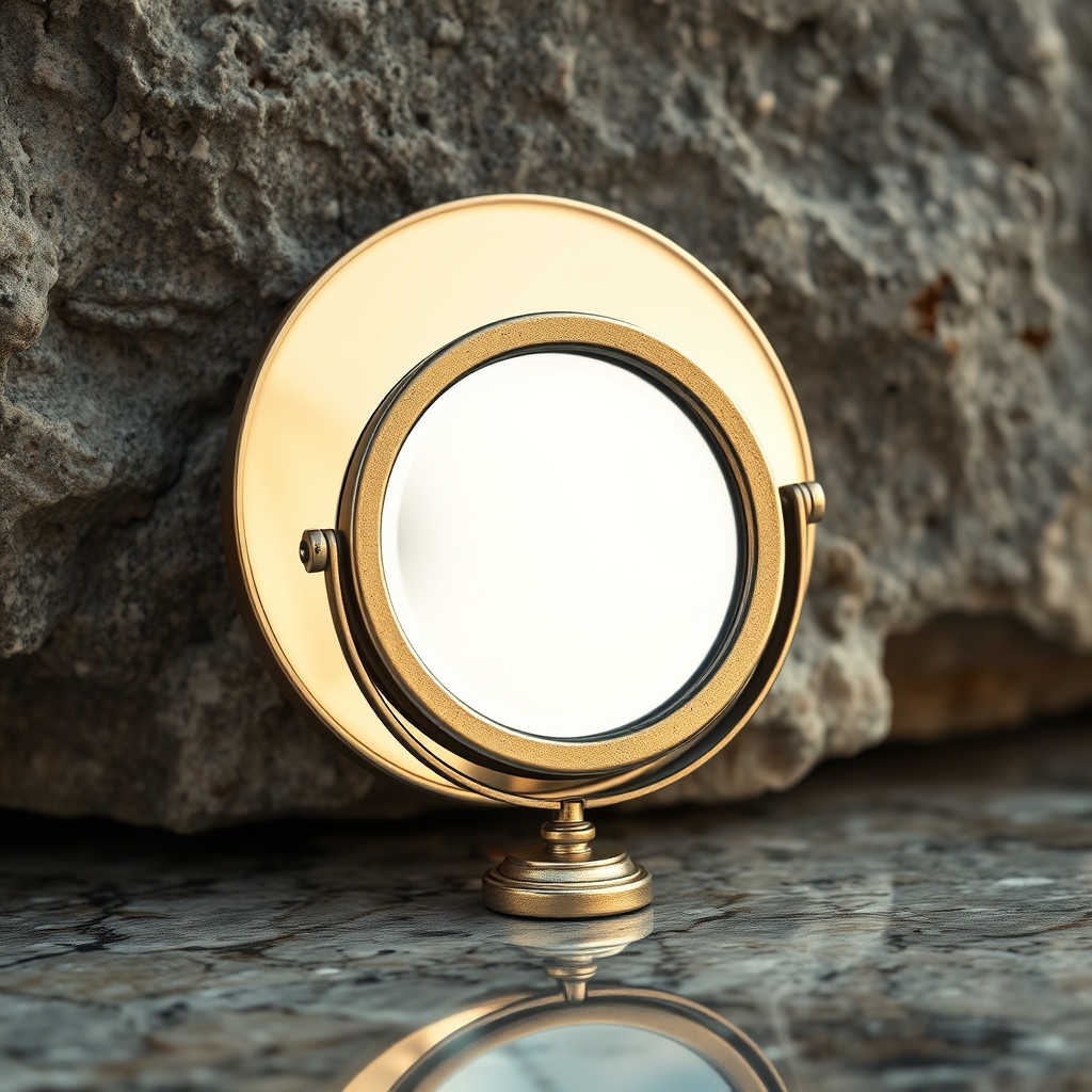 A Mirror In Which You Can Put Your Head To See Behind In The Past Or Int The Future