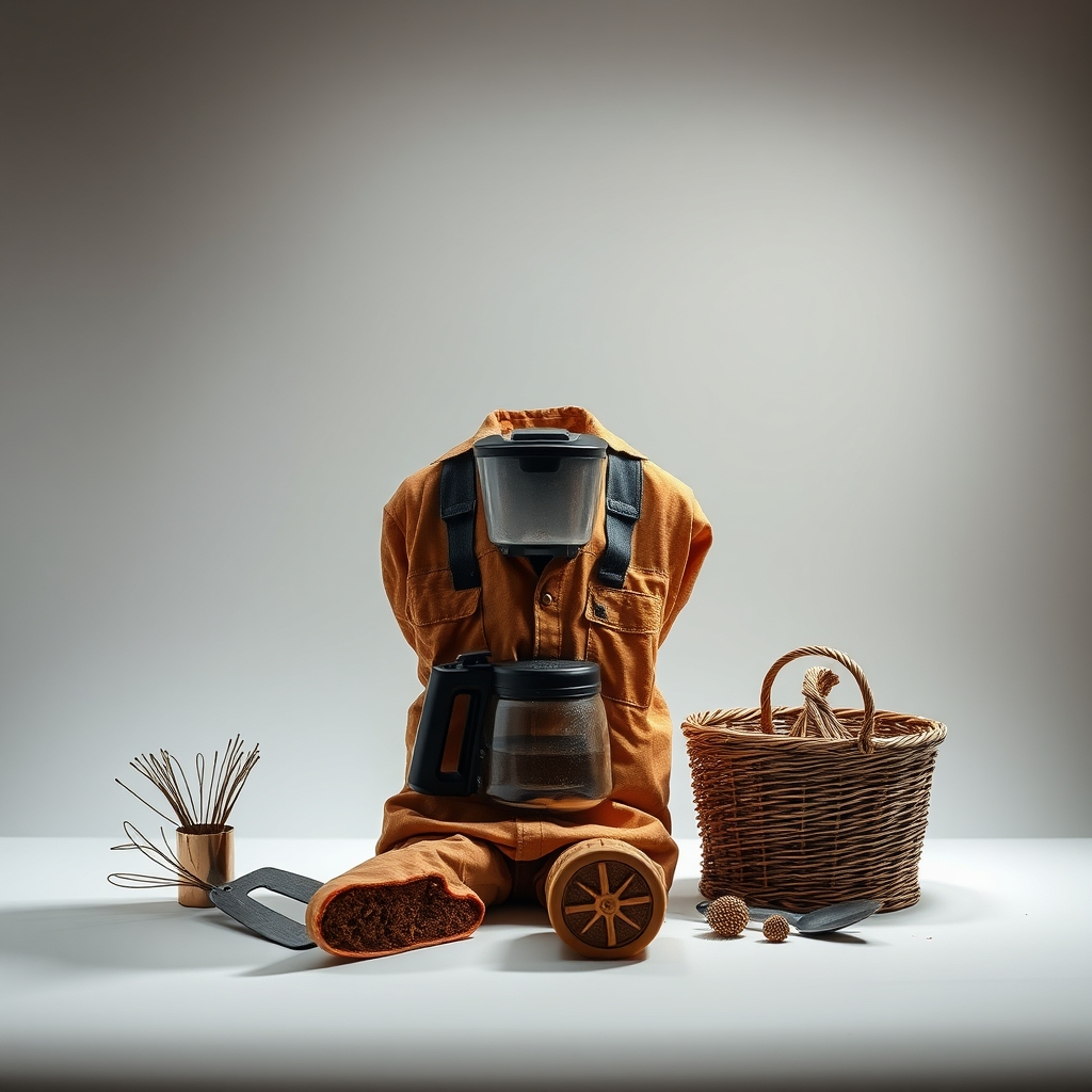 Multipurpose Farmers Outfit That Can Transform Into Any Suit For Any Function. Includes Coffee Maker