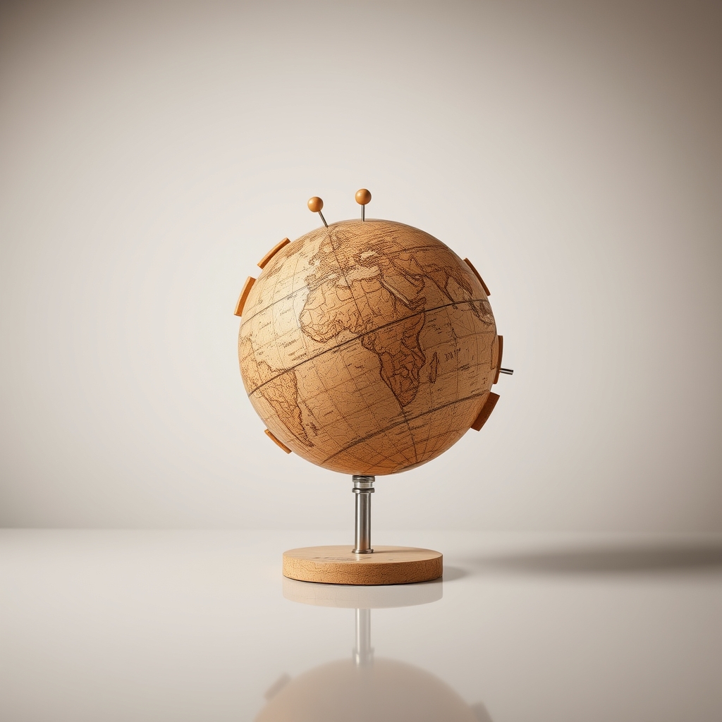 Cork Globe Push Pin Map