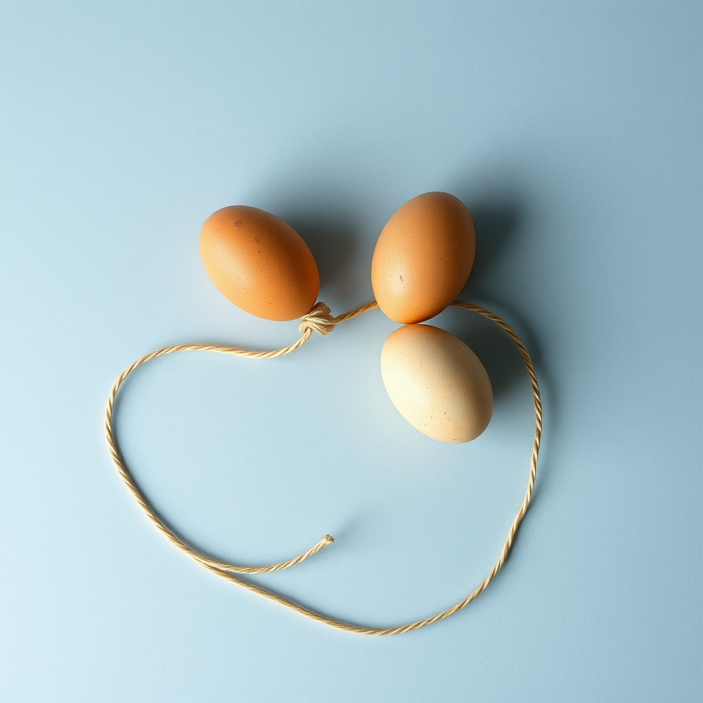A Car Towing String Made Of Eggs Attachable To Your Waist