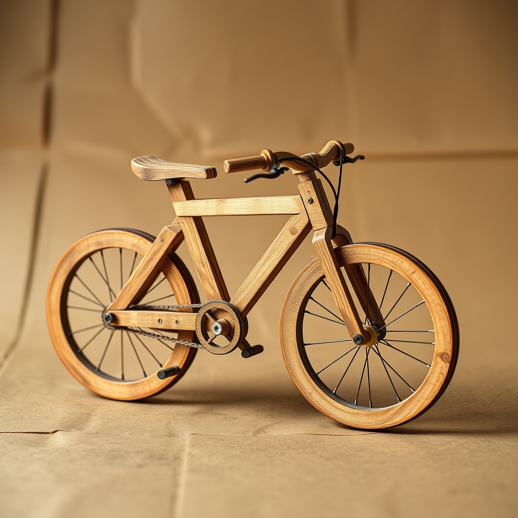 A Bike From Wood That Will Be Pushed Forward With Air