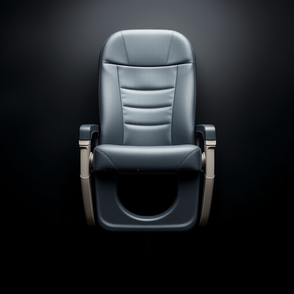 An Plane Seat That Has A Hole In The Bottom So You Can Defecate Through It