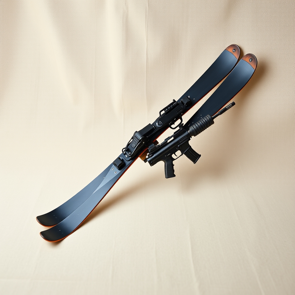 Skis With Machine Guns Attached