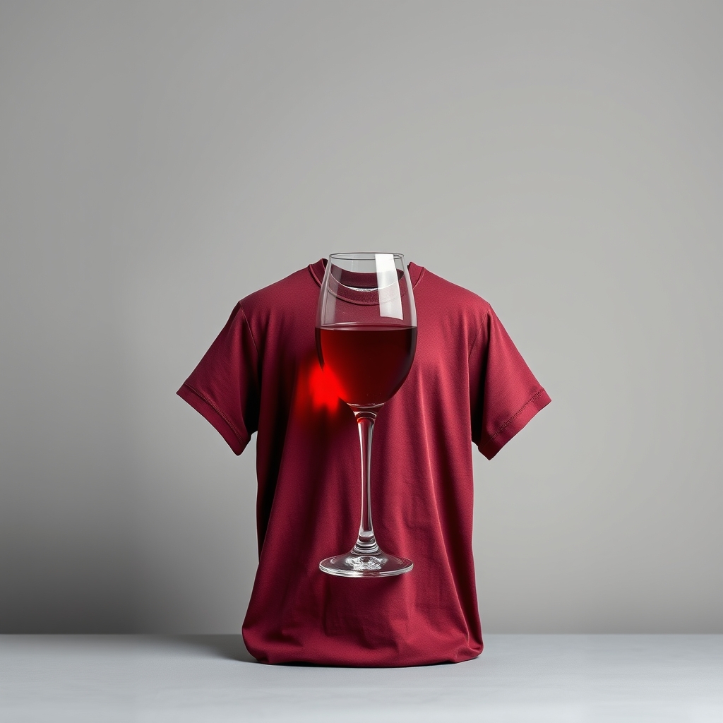 Magnetic T-shirt With Wine Glass
