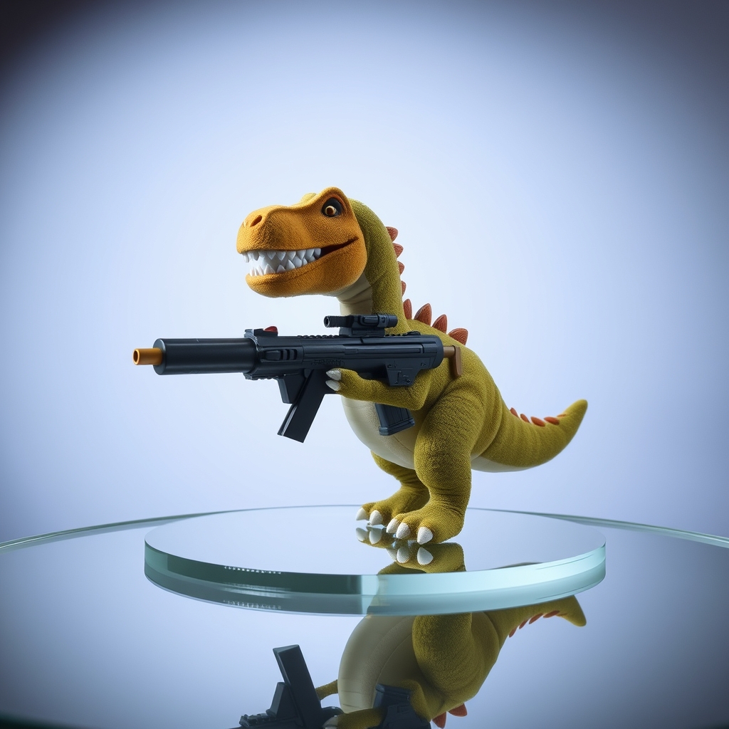Dinosaur With Machine Gun Plushie