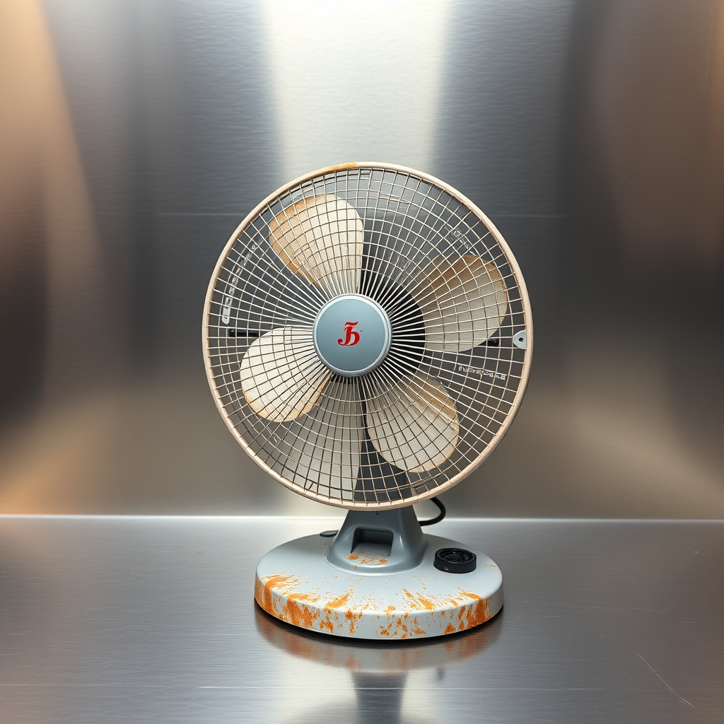 Table Fan With An Attached Televison
