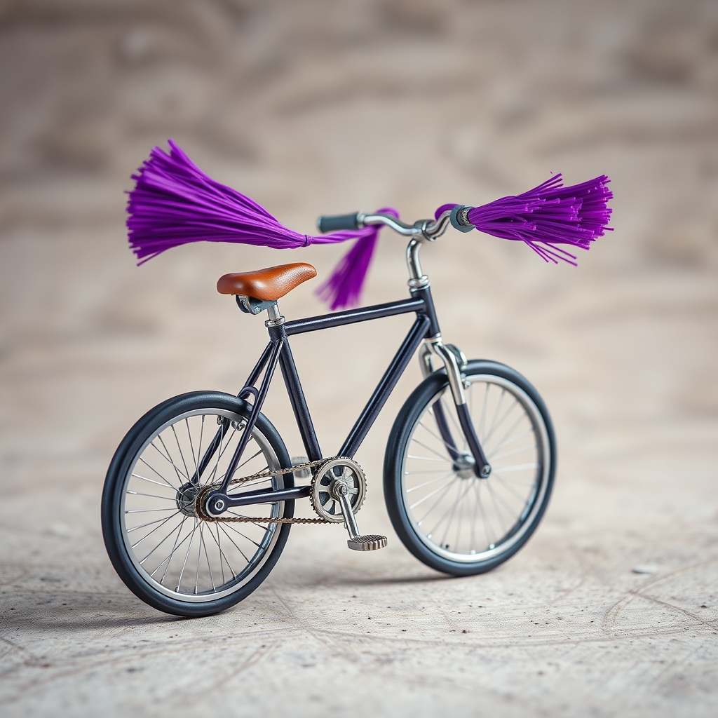 A Bike With Purple Tassels