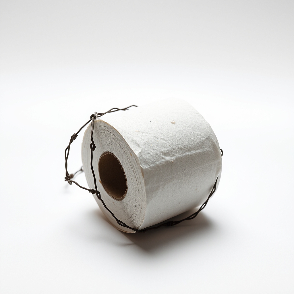 Gasoline Powered Toilet Paper With Barbwire