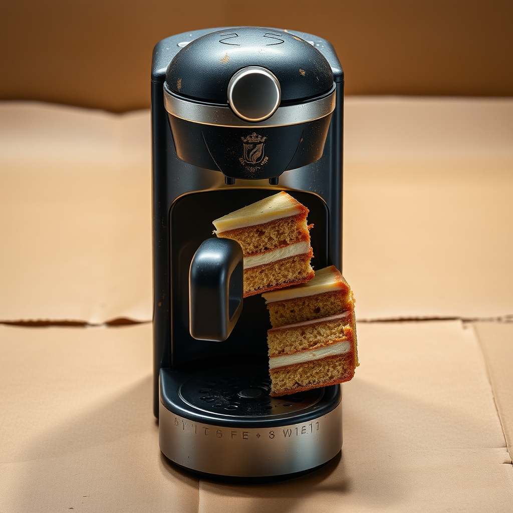 A Coffee Machine That Dispenses Cake Slices