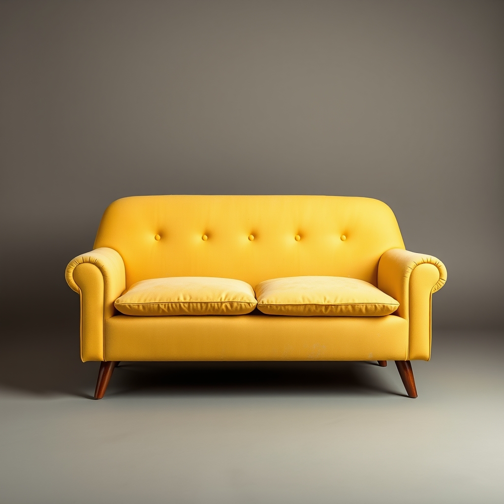 A Couch For Kids, In Egg Yolk Yellow, That Is Long Enough For Adults To Sleep On And Has Funky Style