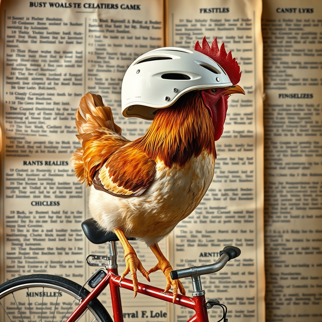 Helments For Bicycle Riding Chickens