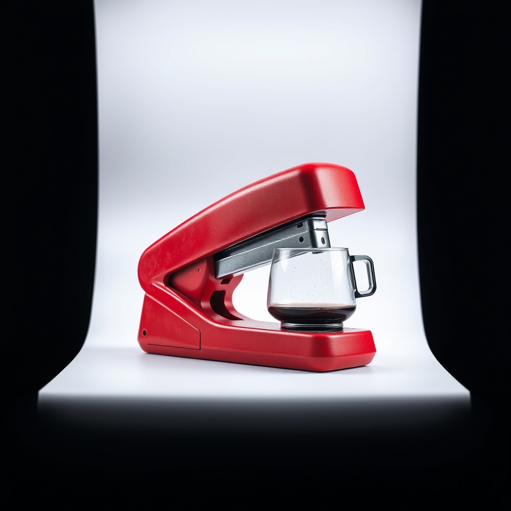 Red Stapler With Built In Coffee Maker