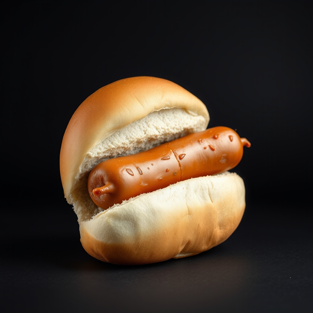 Reverse Hotdog (Wheat Sausage Inside Meat Bun)